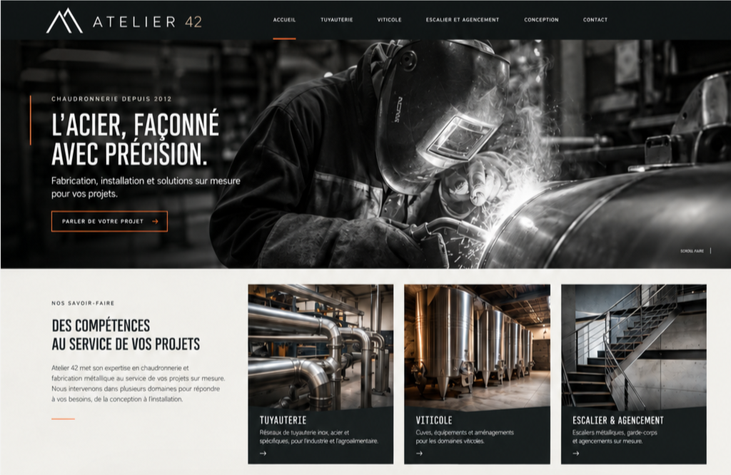 Second aperçu d'un site web créé par Ato Studio